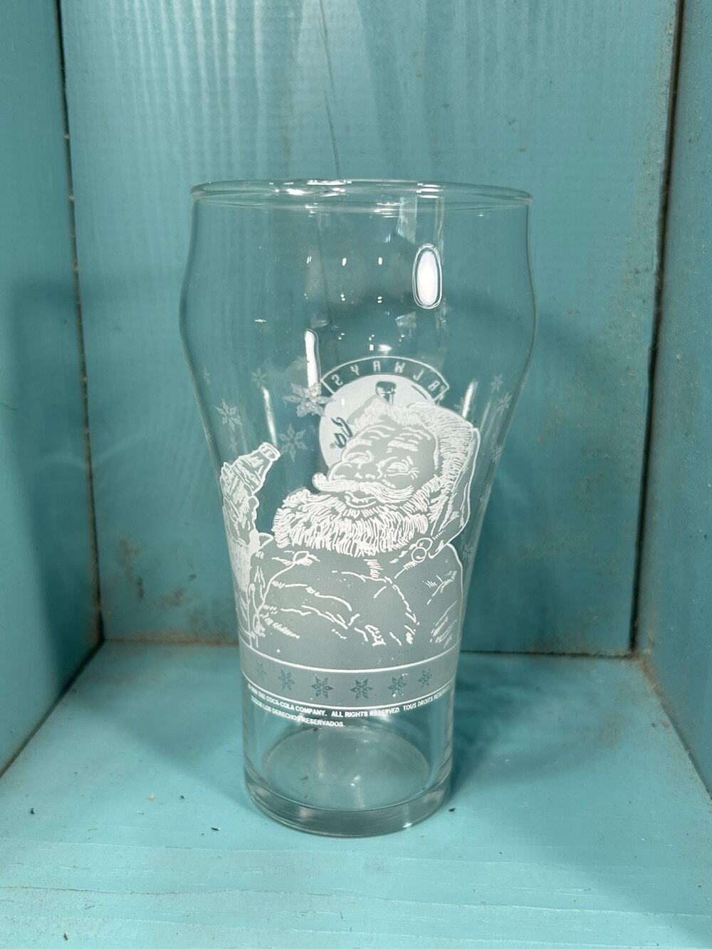 Vintage 1999 Coca-Cola Santa Christmas Bell Glass Coke Holiday Tumbler 6.25"